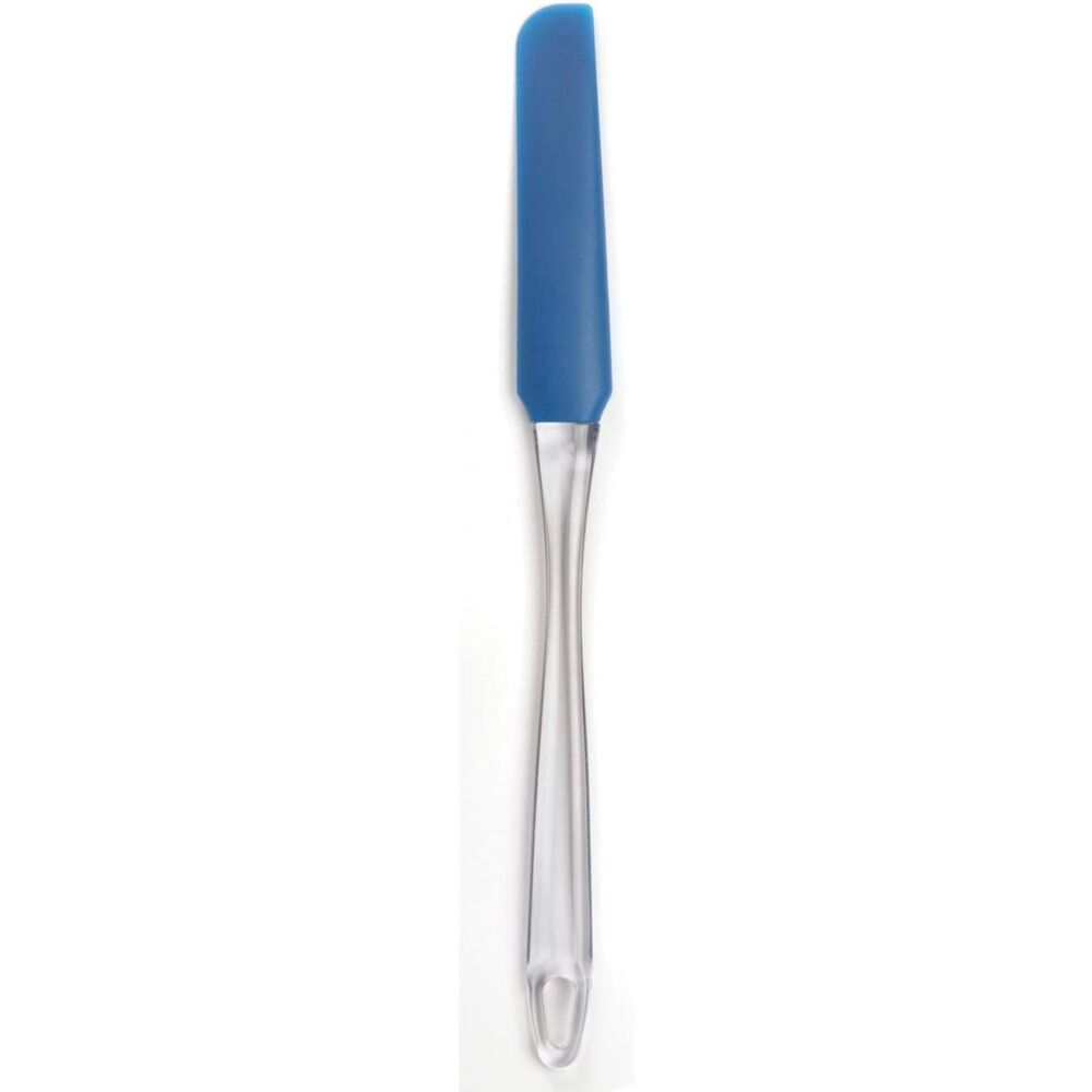 Norpro Silicone Jar/Icing Spatula, Blue, 10.5in/26.5cm, Narrow Spatula